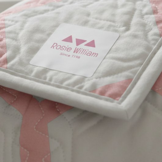 Maßgeschneidertes, modernes Etikett mit rosa Eisen