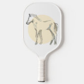 Maßgeschneidertes, modernes Foal Minimal Niedlich Pickleball Schläger (Rückseite)