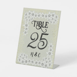 Maßgeschneidertes modernes goldfarbenes Blumenschi Sockelschild