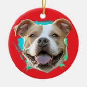 Maßgeschneidertes modernes Grunge Pet Lover Pitbul Keramik Ornament (Vorne)