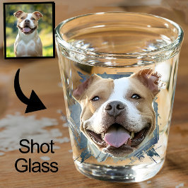 Maßgeschneidertes modernes Grunge Pet Lover Pitbul Schnapsglas