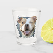 Maßgeschneidertes modernes Grunge Pet Lover Pitbul Schnapsglas (Vorderseite)