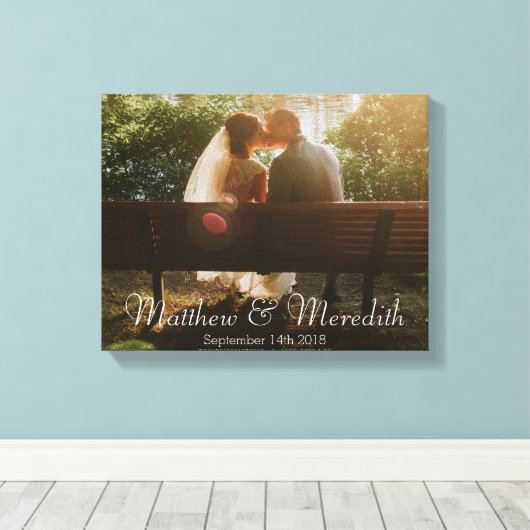 Maßgeschneidertes, modernes Hochzeitsfest oder Fot Leinwanddruck (Insitu (Holzboden))