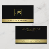 Maßgeschneidertes, modernes Monogramm Schwarz und Visitenkarte (Vorne/Hinten)