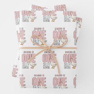 Maßgeschneidertes, modernes Rosa Albernes Gänsestü Geschenkpapier Set