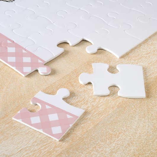 Maßgeschneidertes, modernes Rosa Albernes Gänsestü Puzzle (Seite)