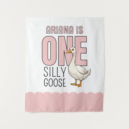 Maßgeschneidertes, modernes Rosa Albernes Gänsestü Wandteppich (Vorderseite)