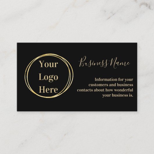 Maßgeschneidertes, modernes Schwarzes Gold Visitenkarte (Vorderseite)