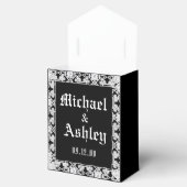 Maßgeschneidertes, modernes Schwarzweiß-Spitzenmon Geschenkschachtel (Geöffnet)