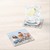 Maßgeschneidertes modernes Verlobung-Haustier-Hoch Rechteckiger Pappuntersetzer (Vor Ort)