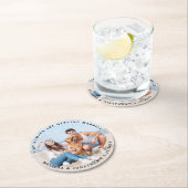 Maßgeschneidertes modernes Verlobung-Haustier-Hoch Runder Pappuntersetzer (Vor Ort)