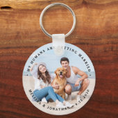 Maßgeschneidertes modernes Verlobung-Haustier-Hoch Schlüsselanhänger (Vorderseite)
