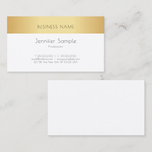 Maßgeschneidertes, modernes, weißes Minimalistisch Visitenkarte (Vorne/Hinten)