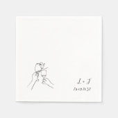 Maßgeschneidertes Mongram Wine Brillen Wedding Pap Serviette (Vorderseite)