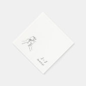 Maßgeschneidertes Mongram Wine Brillen Wedding Pap Serviette (Ecke)