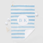 Maßgeschneidertes Monogram Blue Strip Golf Handtuc Golfhandtuch (Insitu)