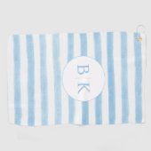 Maßgeschneidertes Monogram Blue Strip Golf Handtuc Golfhandtuch (Horizontal)