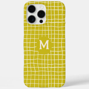 Maßgeschneidertes Monogram, handgezeichnet Senfgel iPhone 16 Pro Max Hülle