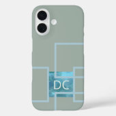 Maßgeschneidertes Monogramm abstraktes geometrisch Case-Mate iPhone Hülle (Rückseite)