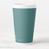 Maßgeschneidertes Monogramm, blau-grün aquamarin Milchtasse (Vorderseite)