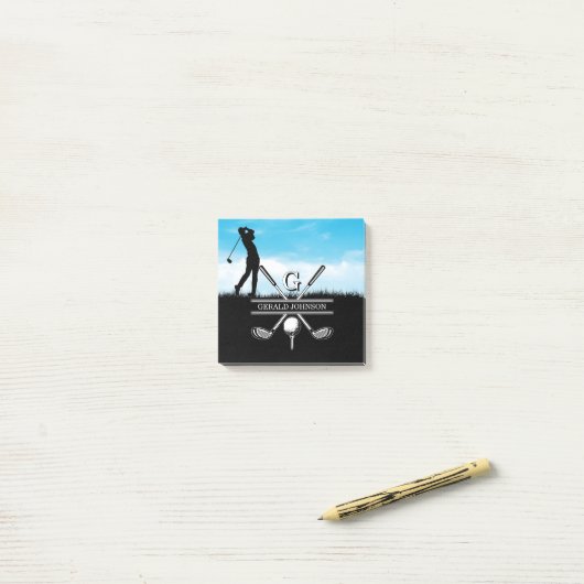 Maßgeschneidertes Monogramm-Design Post-it Klebezettel (Auf Schreibtisch)