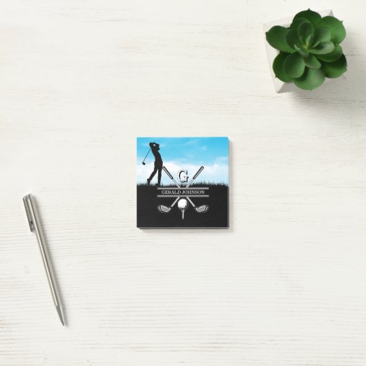 Maßgeschneidertes Monogramm-Design Post-it Klebezettel (Büro)