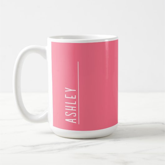 Maßgeschneidertes Monogramm, dramatisch rosa Kaffeetasse (Links)