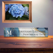 Maßgeschneidertes Monogramm Elegant Moderne Marmor Namensplakette