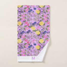 Maßgeschneidertes Monogramm floral trendy niedlich Handtuch