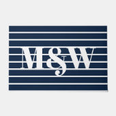 Maßgeschneidertes Monogramm für die blaue und weiß Fußmatte (Vorderseite)