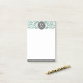 Maßgeschneidertes Monogramm für Mini- und Grau-Dam Post-it Klebezettel (Auf Schreibtisch)