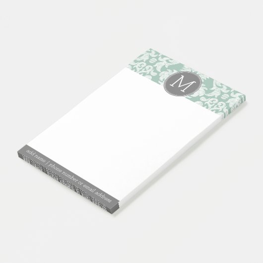 Maßgeschneidertes Monogramm für Mini- und Grau-Dam Post-it Klebezettel (angewinkelt)