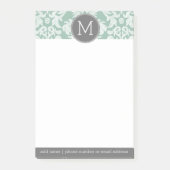 Maßgeschneidertes Monogramm für Mini- und Grau-Dam Post-it Klebezettel (Vorderseite)