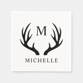 Maßgeschneidertes Monogramm für Weißhirsche und Sc Serviette