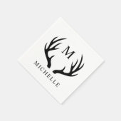 Maßgeschneidertes Monogramm für Weißhirsche und Sc Serviette (Ecke)