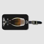 Maßgeschneidertes Monogramm Glas Bier Gepäckanhänger (Vorderseite (Horizontal))