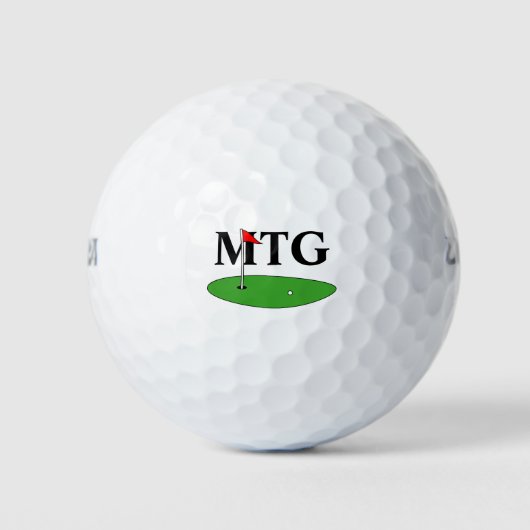 Maßgeschneidertes Monogramm-Golf-Geschenk für Golf Golfball (Vorderseite)