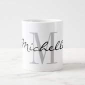 Maßgeschneidertes Monogramm großes großes Jumbo-Ta Jumbo-Tasse (Vorderseite)