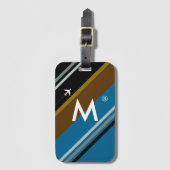 Maßgeschneidertes Monogramm im modernen Stil Gepäckanhänger (Vorderseite Vertikal)