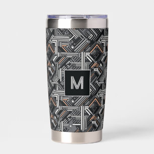 Maßgeschneidertes Monogramm-Industriemuster Thermobecher