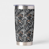 Maßgeschneidertes Monogramm-Industriemuster Thermobecher (Rechts)