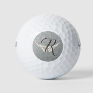 Maßgeschneidertes Monogramm mit Flügelgolfbällen Golfball