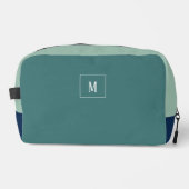 Maßgeschneidertes Monogramm, mittelblau grün Waschbeutel (Vorderseite)