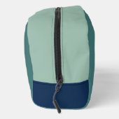 Maßgeschneidertes Monogramm, mittelblau grün Waschbeutel (Rechts)