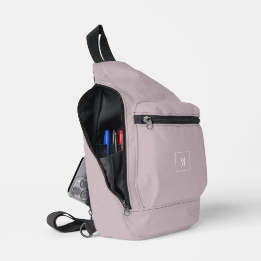 Maßgeschneidertes Monogramm, modern maul Crossbody Bag (Offen)