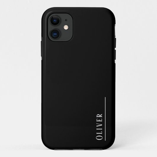 Maßgeschneidertes Monogramm, modern schwarz und we Case-Mate iPhone Hülle (Rückseite)