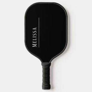 Maßgeschneidertes Monogramm, modern schwarz und we Pickleball Schläger