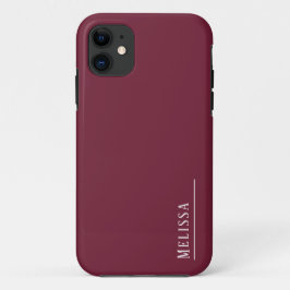 Maßgeschneidertes Monogramm, moderne Bordeaux Case-Mate iPhone Hülle