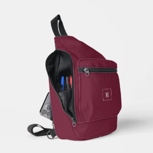 Maßgeschneidertes Monogramm, moderne Bordeaux Crossbody Bag