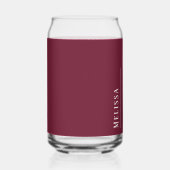 Maßgeschneidertes Monogramm, moderne Bordeaux Dosenglas (Rechts)